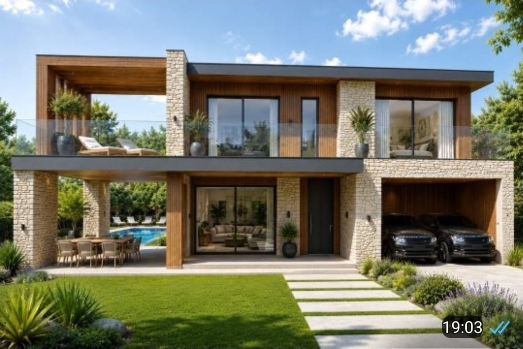 Villa Dara — blanc et noir, Aldiana Construction